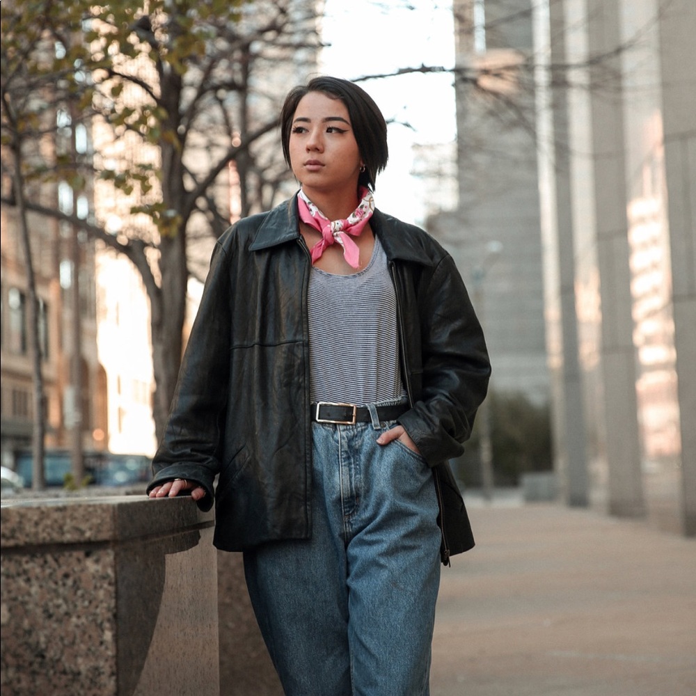 Black and white striped tank